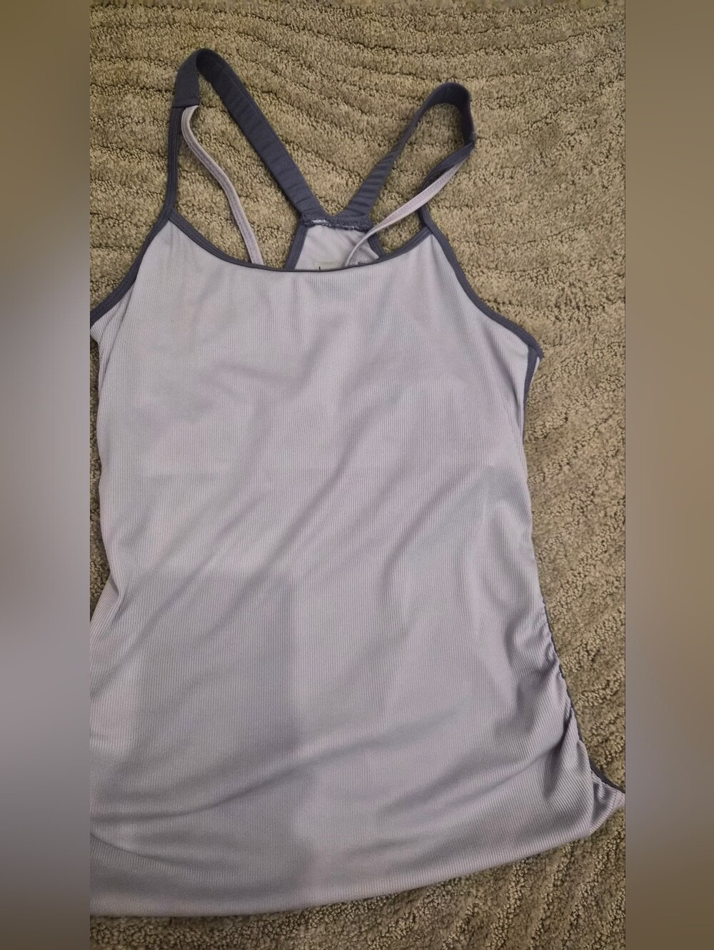 Lucky in Love Lavender Ribbed Strappy Tennis Tank with Contrast Trim- S(4-6)
